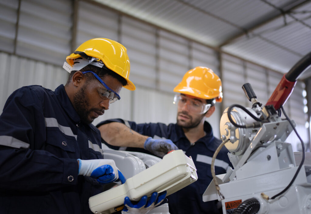 workers in a machine company; time to switch uniform rental providers